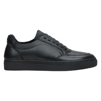 Estro & Luminara Black Leather Low-Top Trainers with Insulation - male - Estro - Sneakers - Black - 8 UK - Shoes