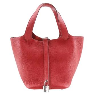Herm&egrave;s Bolso de mano Pre-owned Picotin Lock 18 Clemence - Pre-owned - Mujer - Rojo - ONE SIZE
