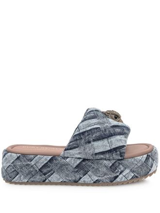 Kurt Geiger Kensington Puff sandals - women - Rubber/Calf Leather/Fabric - 39.5 - Blue
