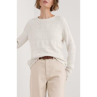 Seasalt Cornwall Kinter Organic Cotton Crewneck Sweater in Chalk at Nordstrom, Size 14 Us