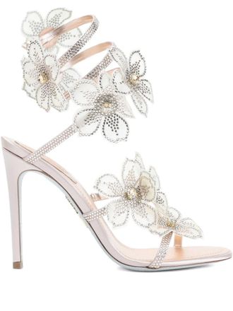 Rene Caovilla floral-embellished sandals - Pink