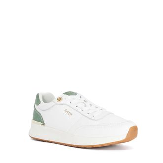 Dune London Womens Ladies Evalynn - Lace-Up Runners - White Leather - Size UK 6