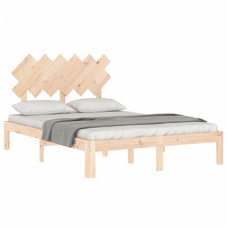 vidaXL Bed Frame without Mattress Double Solid Wood Pine Vidaxl