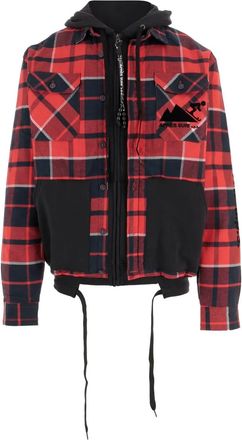 APRÈS SURF hooded check-pattern jacket - Black