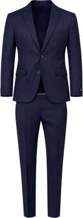 Calvin Klein Single Breasted Suits, male, Blue, Size: 3XL Slim Wool Blend Suit