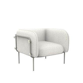 MondoViro Sill&oacute;n acolchado de tela blanca 95x87 cm 74h