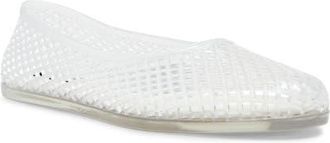 Steve Madden Gyzmo Perforated Jelly Flat in Clear at Nordstrom, Size 8