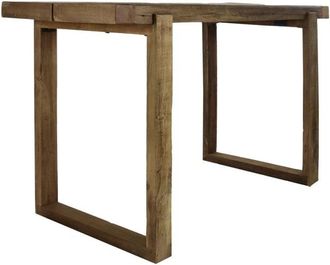 POMAX Mesa alta 6 plazas de madera marrón