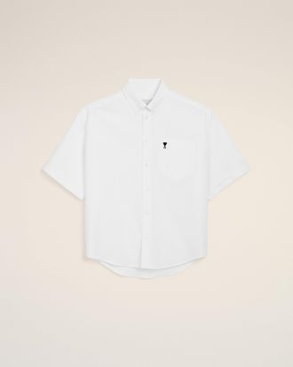 Ami White Cotton Boxy Embroidered Ami De Coeur White - 36 - for Men