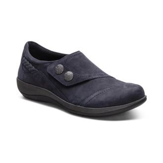 Aetrex Karina DM505WM Womens Navy Leather Monk Strap Comfort Shoes GAL1400