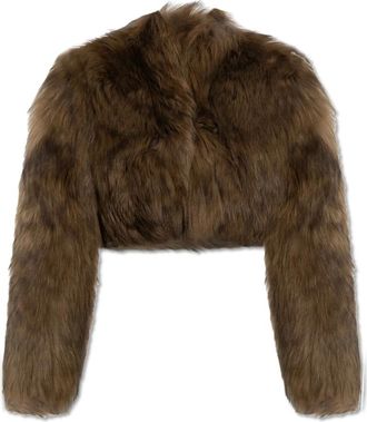 Blumarine Faux Fur & Shearling Jackets, female, Brown, Size: XS Short fur