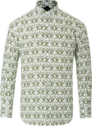 Billionaire Boys Club Silver Cut LS Leone Shirt - Heren - Casual Overhemden - Groen - XS - Katoen - Overhemden
