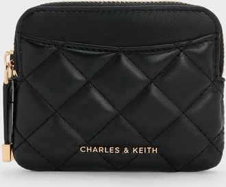 Charles & Keith Alva Quilted Top-Zip Card Holder