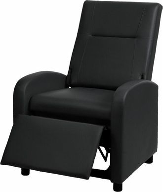 Hhg Hhg - Nunca Usado] Sill&oacute;n Tv 660, Sill&oacute;n Reclinable Reclinable, Imitaci&oacute;n Cuero Plegable 99x70x75cm, Negro