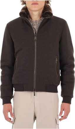 Moorer Bellati-MRW Bomberjack - Heren - Bomber jackets - Bruin - XL - Wol - Jassen