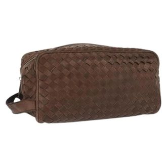 Bottega Veneta Pre-owned Pouch - Dames - Pre-owned - Bruin - Maat: ONE Size Leer