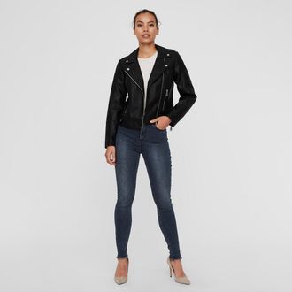 Vero Moda Kort jasje met rits, imitatieleer