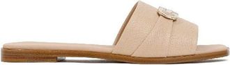 Ferragamo Beige Calfskin Flat Womens Sandals