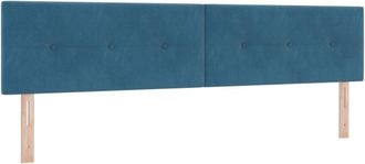 vidaXL Headboard Wall-mounted with Headboard Dark blue 200 cm Velvet Vidaxl