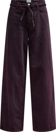 N&uuml;mph Brooklyn HR Wijde Jeans - Dames - Wijde Broeken - Rood - S L32 - Katoen - Broeken
