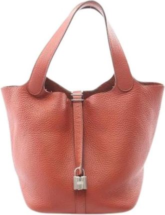 Herm&egrave;s Pre-owned Vintage Bucket Bag - Dames - Vintage Tas - Bruin - ONE Size - Leer - Vintage