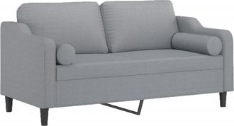 vidaXL Sof&aacute; De 2 Plazas Con Cojines Tela Gris Claro 140 Cm Vidaxl