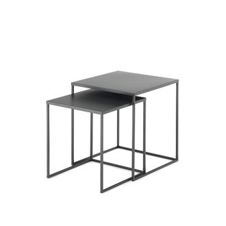 Oresteluchetta Set 2 mesas acero antracita mate, h45/40xl40xp40/35 cm