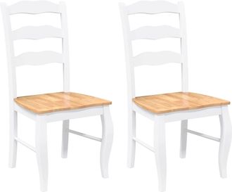 vidaXL Sedie Da Pranzo 2 Pz Bianche In Legno Massello Di Hevea - Vidaxl