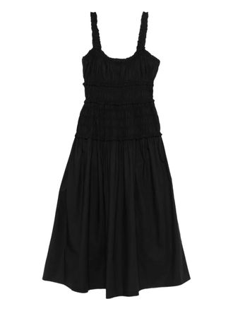 D&ocirc;en shirred scoop-neck dress - Black