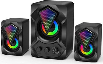 Trade Shop Trade Shop - Casse Audio 2.0 Aux Usb Altoparlanti Subwoofer Rgb Per Pc Notebook 5+3 W Ab-d391