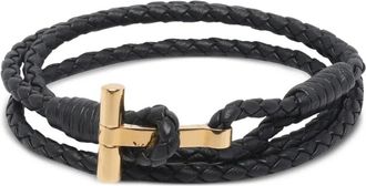 Tom Ford braided logo bracelet - Nero