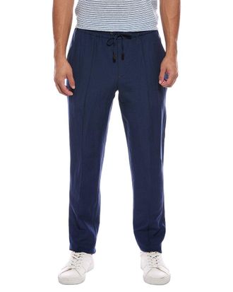 Isaia Drawstring Wool & Linen-Blend Trouser