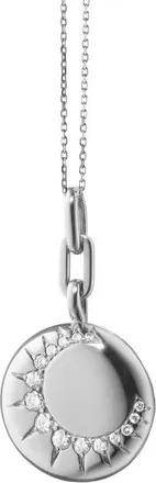 Monica Rich Kosann Sun Locket Pendant Necklace in Silver at Nordstrom, Size 18