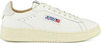 Autry Lage leren sneakers met su&egrave;de inzetstuk - Dames - Sneakers - Wit - 38 EU - Su&egrave;de - Schoenen