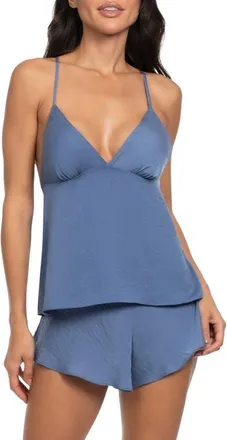 Midnight Bakery Hammered Satin Camisole & Tap Pajamas in Den at Nordstrom, Size X-Large