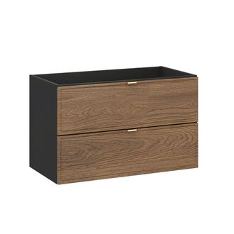 Petits Meubles Mueble bajo lavabo estratificado marr&oacute;n negro