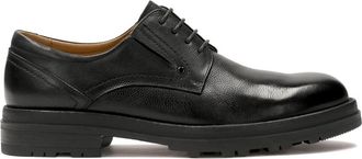 Kazar Zwarte leren casual halfschoenen - Heren - Veterschoenen - Zwart - 44 EU - Leer - Schoenen