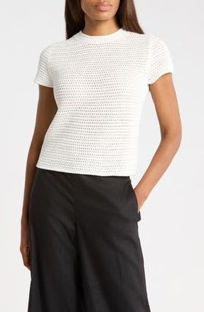 Vince Cotton Crochet Crewneck T-Shirt in Off White at Nordstrom Rack, Size X-Small