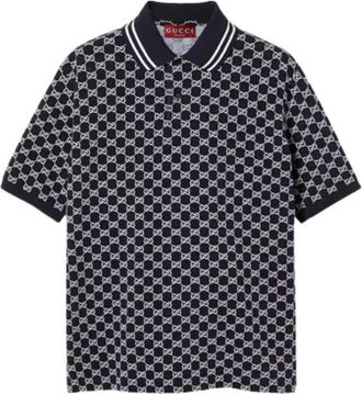 Gucci Polo Shirts, male, Blue, Size: XL Stylish Polo Shirt