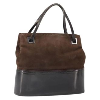 Ferragamo Pre-owned Handbags, female, Brown, Size: ONE SIZE Pre-owned Suede Handbag