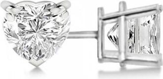 Allurez 0.50ct Heart-Cut Lab Diamond Stud Earrings Platinum (G-H, SI1)
