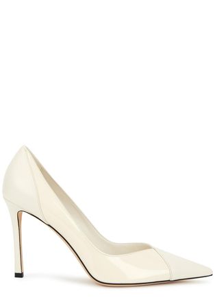 Jimmy Choo London Cass 95 Leather Pumps - Off White