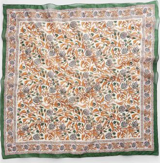 Simons Womens Warm greenery 100% cotton large scarf