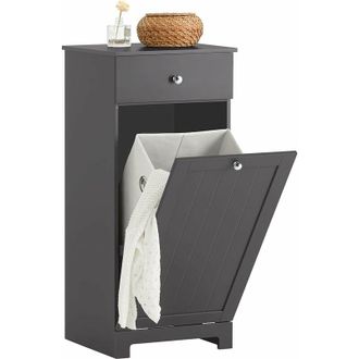 SoBuy Bathroom Laundry Basket Bathroom Storage Cabinet Unit with Drawer,BZR21-DG - Sobuy