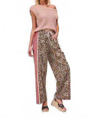 Bibi Bold Moves Drawstring Pants In Leopard Print