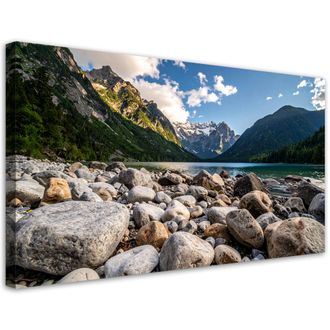 Feeby Impresi&oacute;n De Imagen, Paisaje Lago Rocas Monta&ntilde;as Naturaleza, 120x60