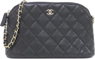 Chanel Black Grained Calfskin Clutch Bag (Pre-Owned)