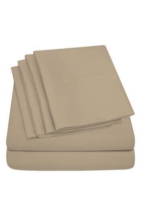 Luxury Home Brushed Microfiber Sheet Set in Beige at Nordstrom Rack, Size Full