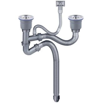 OEM Vidage Complet &Eacute;vier - Acier Inoxydable Abs - Pour Double &Eacute;vier - Tuyau 110 Mm - Kit Complet &times;1