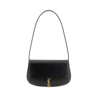 Saint Laurent Dark Brown Leather Mini Voltaire Shoulder Bag